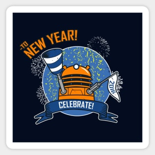 New Year Celebration Cute Alien Meme Sticker